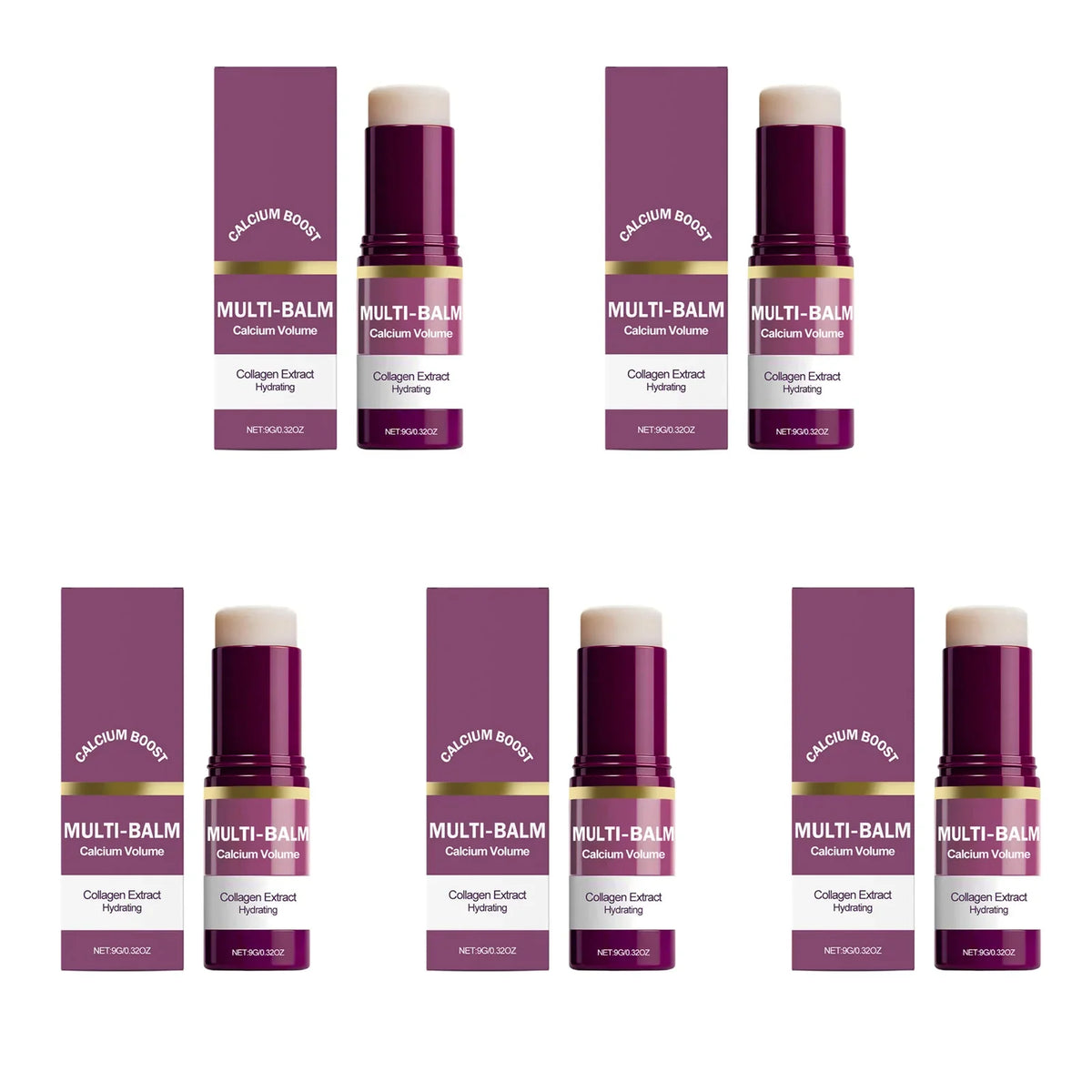 Multi Balm Calcium Volume Firming Skin Hydrating Nourishing Smoothing Collagen Moisturing Stick Suitable for Eyes Neck Face