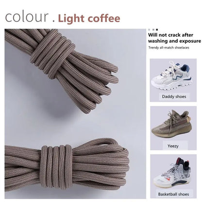 1 Pair New Round Shoe laces for Sneakers Yezy 350 Original Shoelaces for Shoes Polyester Solid Off White Laces Sport Shoestrings