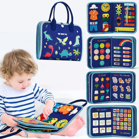 Montessori Toddler Busy Board Activity Book for Fine Motor Skills Learning