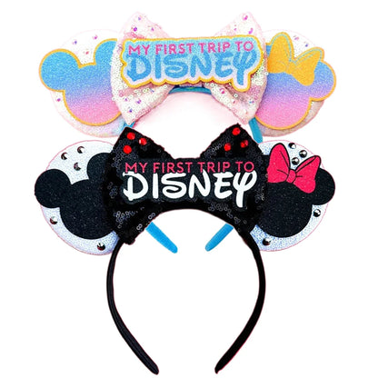 Mouse Ears Sequin Bow Cosplay Headband for Women & Adults