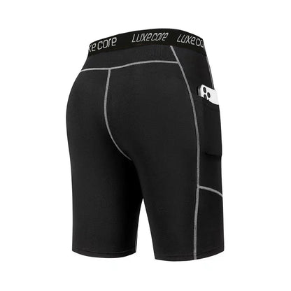 High Performance Men's Compression Shorts With Pocket - Quick Dry Breathable Stretchy Base Layer For Sports Gym