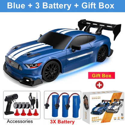1:24 4WD RC Drift Car with LED Lights – High Speed Remote Control Racing Car