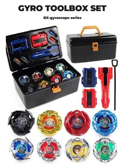 Metal Battle Tops Set with Launchers & Storage Box