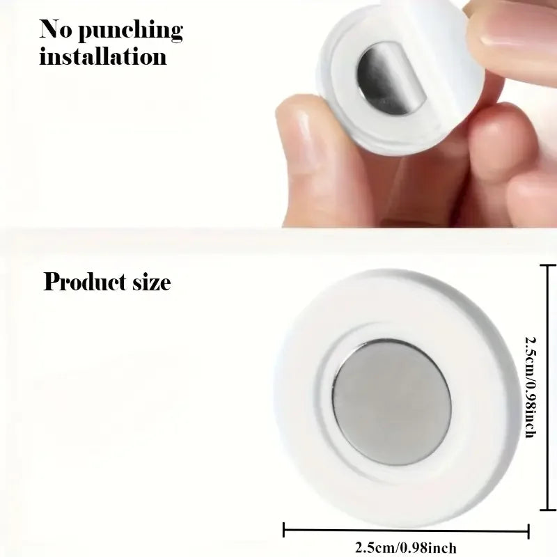 3/6pcs No Drill Magnetic Remote Holder - Wall Mount for TV/AC/DVD Remotes, White Space-Saving Design