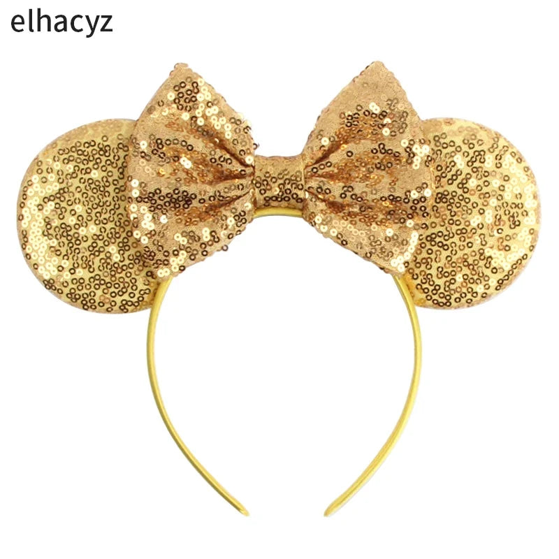 Embroidered Sequin Ears Bow Headband for Women & Girls