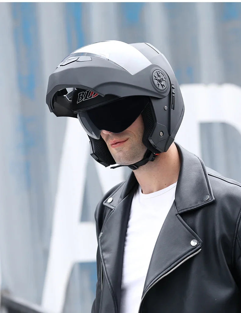 Flip Up Motorcycle Helmet DOT Dual Visor Modular Full Face