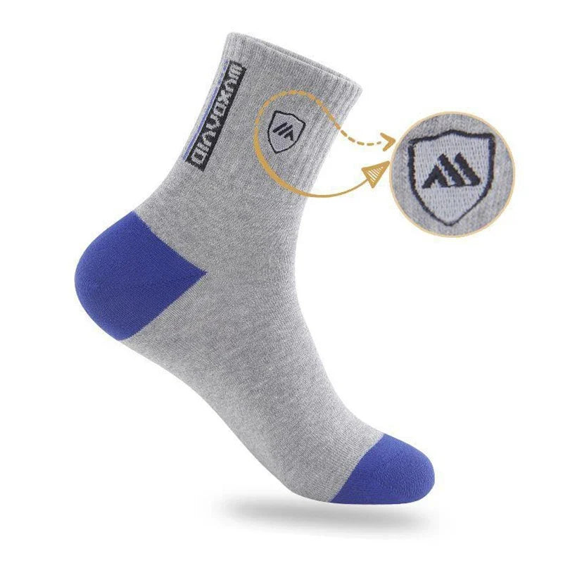 5 Pairs Men's Comfortable Breathable Crew Socks Soft Warm Elastic Sports Socks for Spring Autumn Winter Daily Casual Wear
