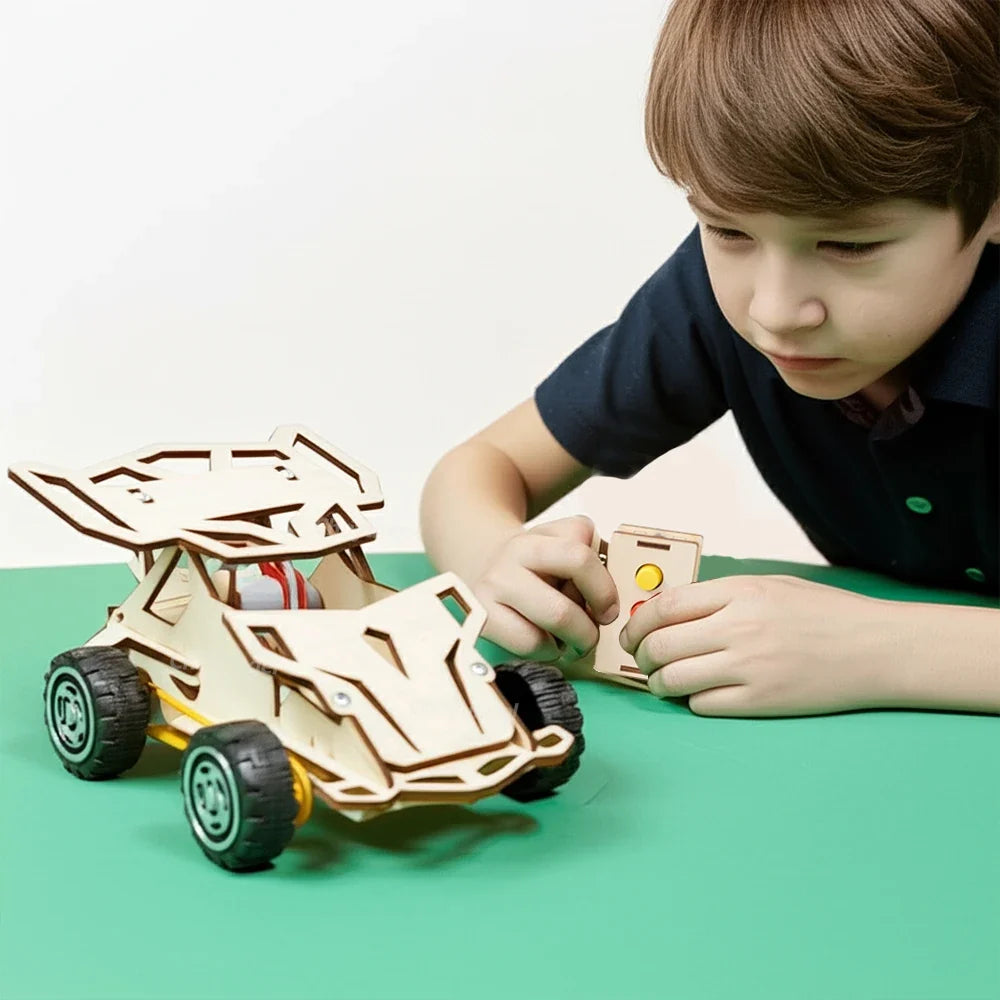 DIY Wooden Remote Control Car STEM Science Experiment Building Kit for Kids