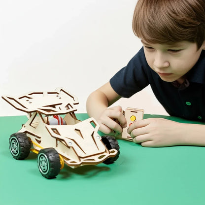 DIY Wooden Remote Control Car STEM Science Experiment Building Kit for Kids
