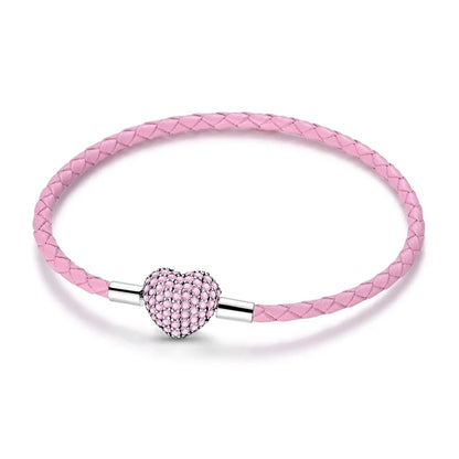 925 Sterling Silver Heart Bracelet with Zircon Accent