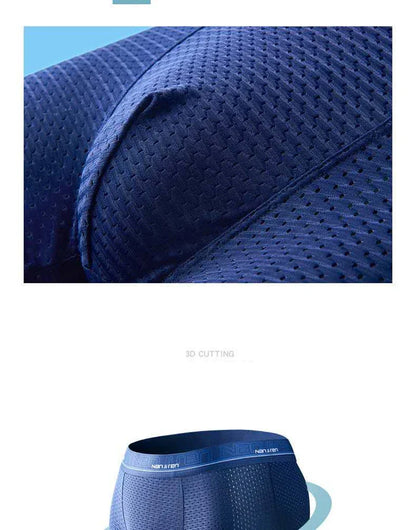 Men's Ice Silk Boxer Shorts 4PCS Breathable Mesh Underwear