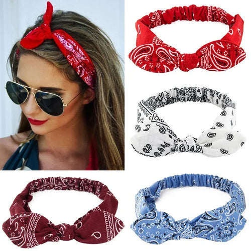Boho Cross Knot Elastic Headband for Women