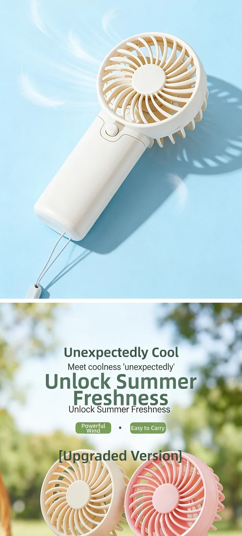 Handheld Mini Fan Rechargeable Portable Pocket Cooling Fan