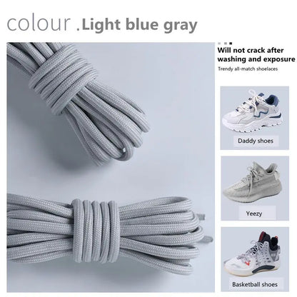 1 Pair New Round Shoe laces for Sneakers Yezy 350 Original Shoelaces for Shoes Polyester Solid Off White Laces Sport Shoestrings