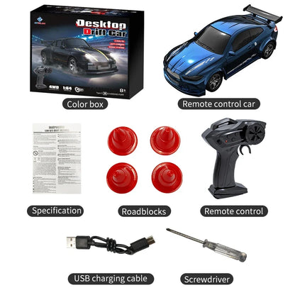 KF20 1:64 Mini RC Drift Car – 4WD Desktop Racing Remote Control Car