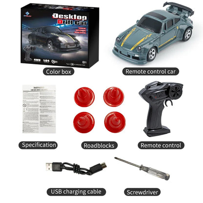 KF20 1:64 Mini RC Drift Car – 4WD Desktop Racing Remote Control Car