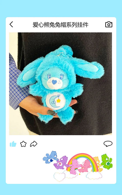Care Bears Rabbit Hat Plush Keychain Rainbow Bear Bag Charm Gift