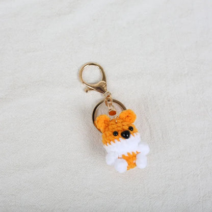Mini Animal Crochet Keychain Cute Knitted Doll Keyring