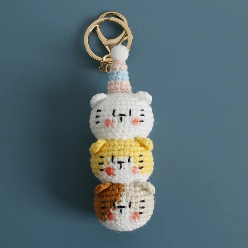 Small Cat Crochet Keychain Cute Kitten Bag Charm