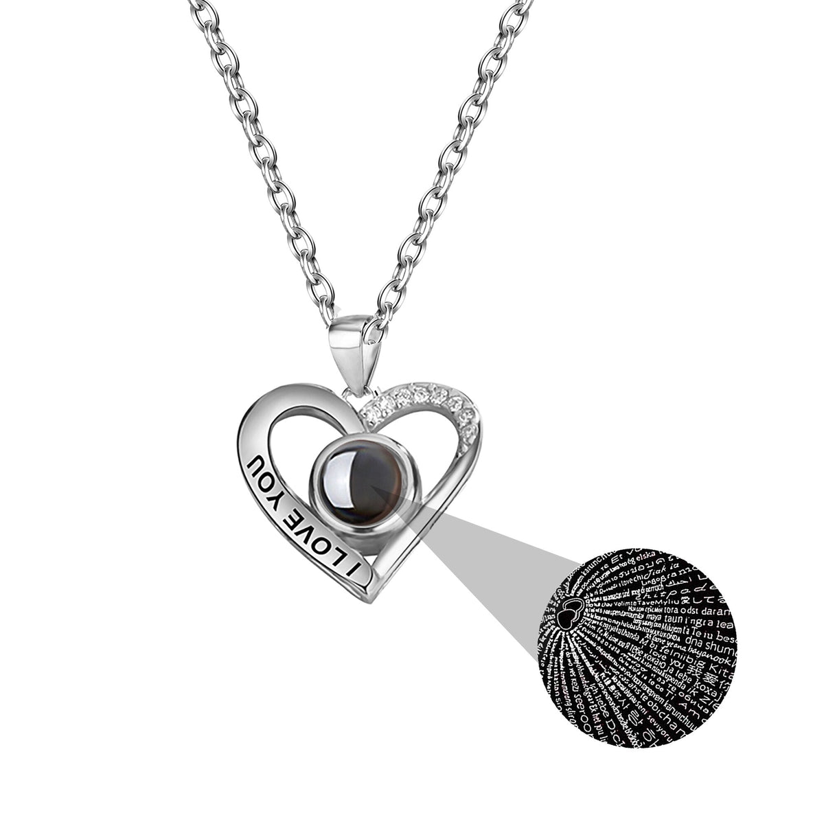 Love projection necklace with customizable photos Pendant Necklace