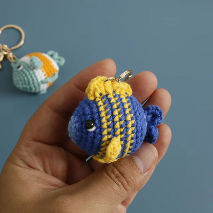 Ocean Animal Crochet Keychain Tropical Fish Bag Charm