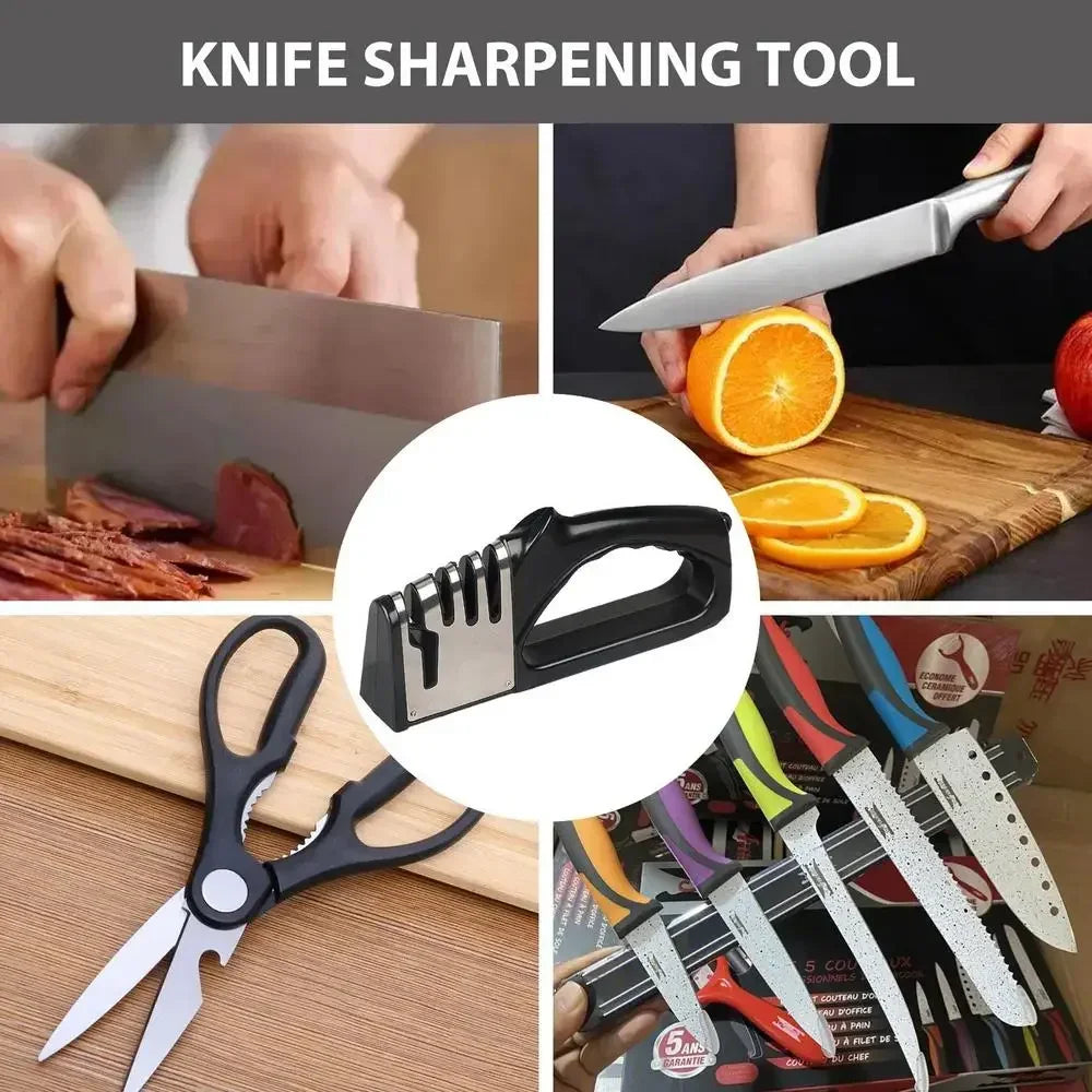 4 Segment Multifunctional Knife Sharpener – Portable Manual Kitchen Sharpener