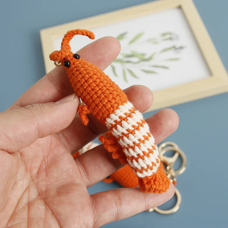 Funny Squid Crochet Keychain Cute Ocean Bag Charm