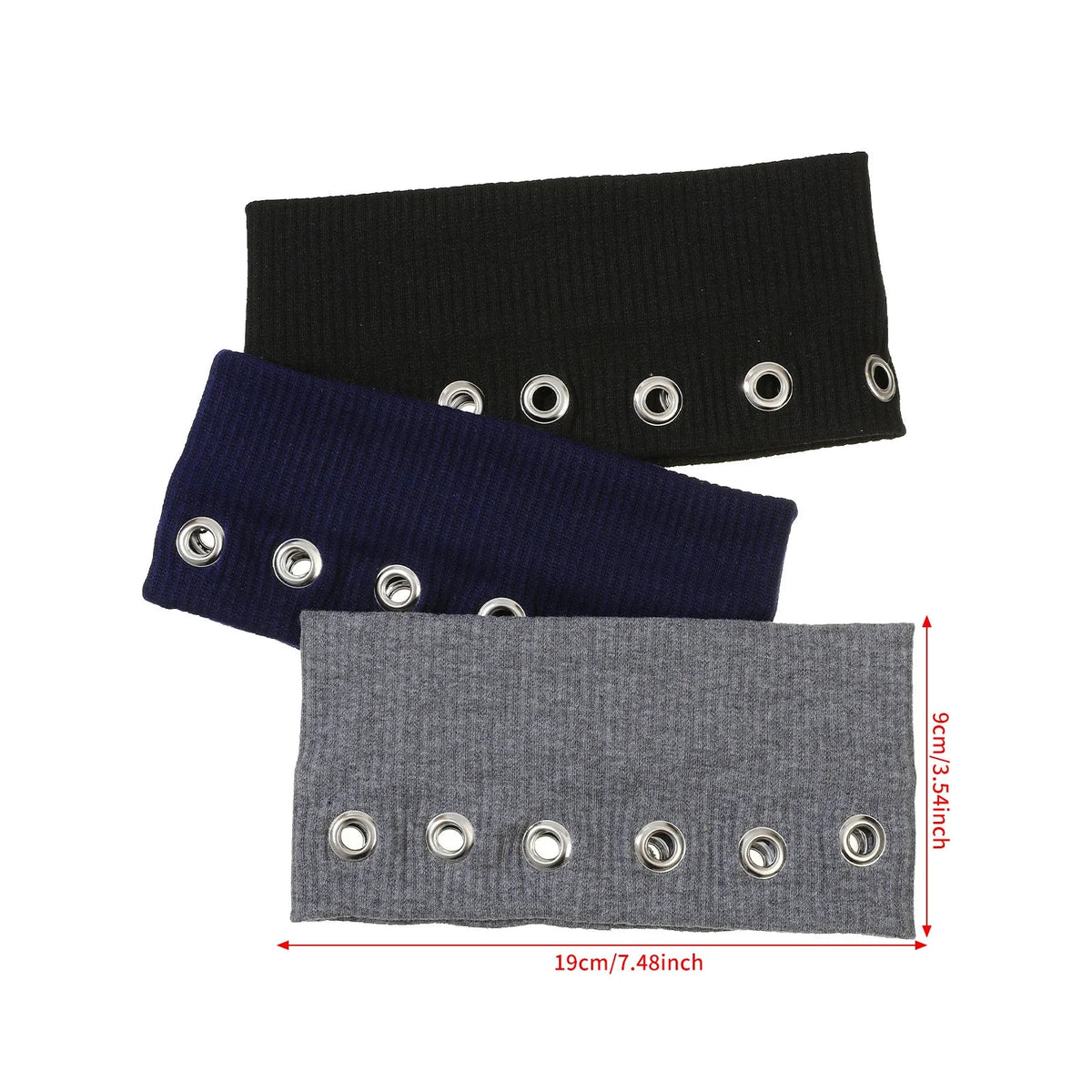 Punk Wide Elastic Eyelet Headband for Women