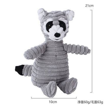 Corduroy Dog Molar Plush Toy for Interactive Chewing and Play