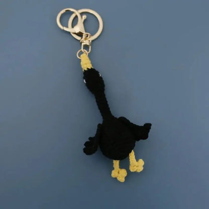 Cute Crochet Parrot Keychain Handmade Bird Bag Charm