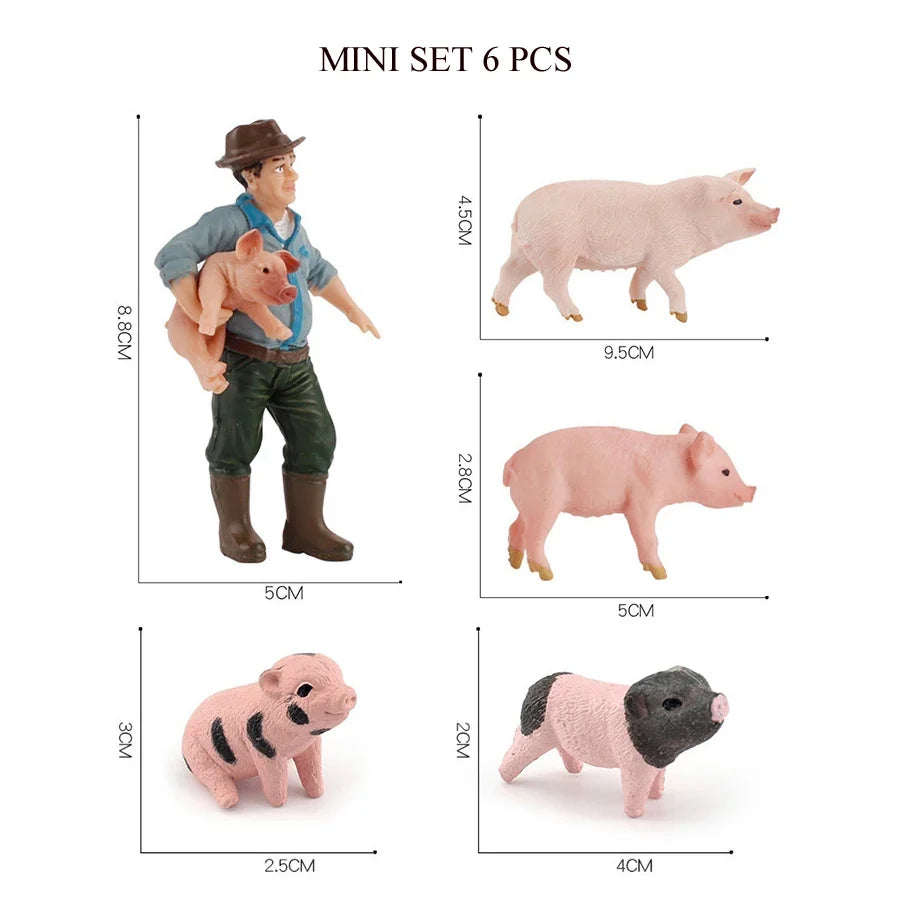 Mini Farm & Wildlife Animal Figurine Set
