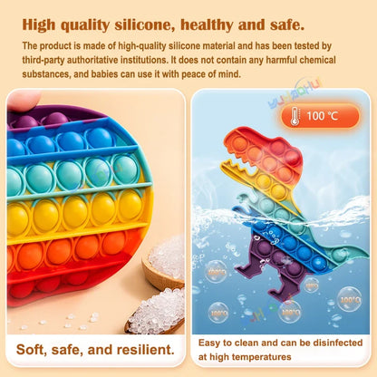 Rainbow Pop It Fidget Toy for Stress Relief & Sensory Play