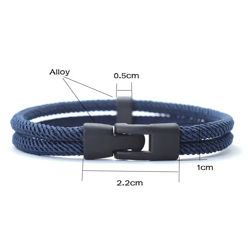 Men's Rope Bracelet – Double Layer Stackable Wristband