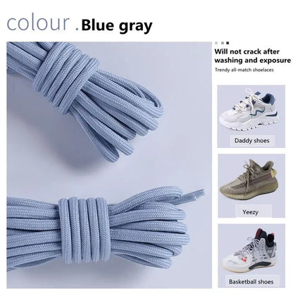 1 Pair New Round Shoe laces for Sneakers Yezy 350 Original Shoelaces for Shoes Polyester Solid Off White Laces Sport Shoestrings