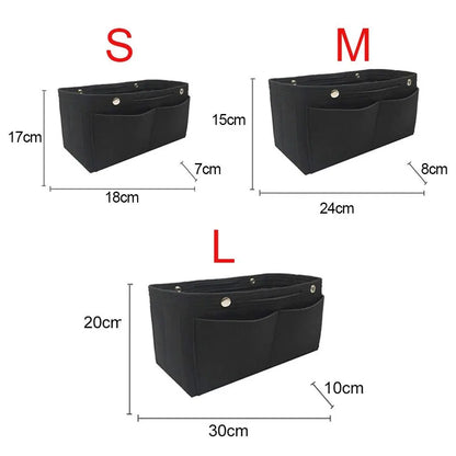 Women's Organizer Handbag Insert Bag Felt Travel Bag Insert Liner Purse Organiser Pouch