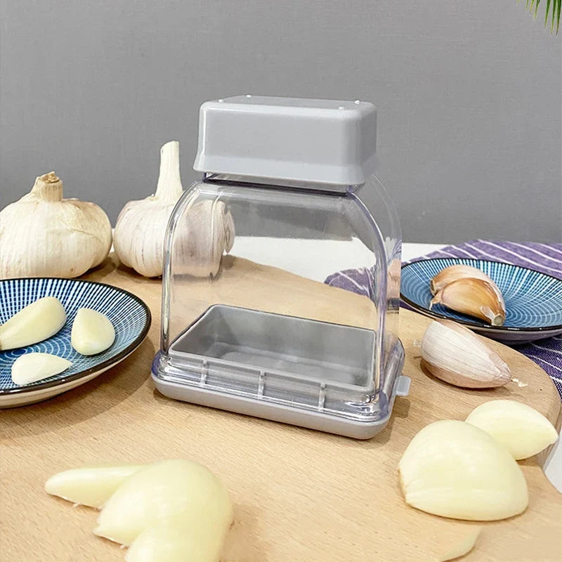 Manual Garlic Press Grinder – Multifunction Garlic Crusher, Cutter & Peeler Kitchen Tool