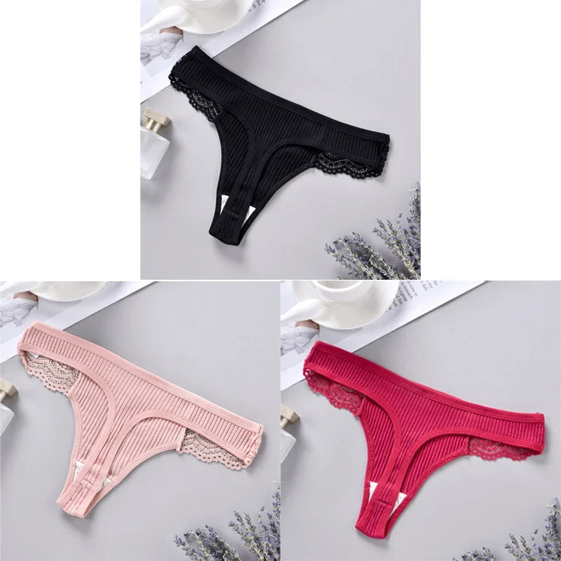 Cotton G String Panties 3PCS Women's Antibacterial Thongs