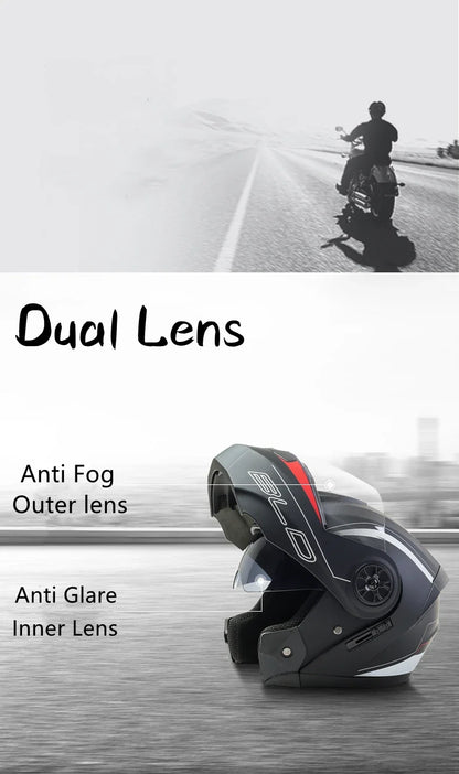 Flip Up Motorcycle Helmet DOT Dual Visor Modular Full Face