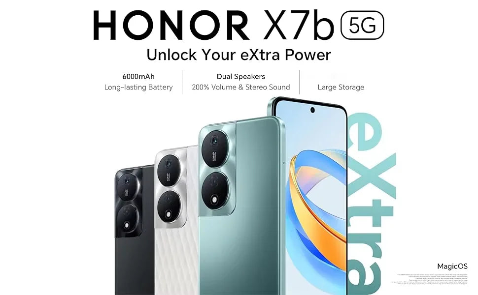 2024 HONOR X7b 5G Global Version Mediatek Dimensity 6020 6.8" 90Hz Refresh Rate Display 6000mAh Long Battery 108MP Triple Camera
