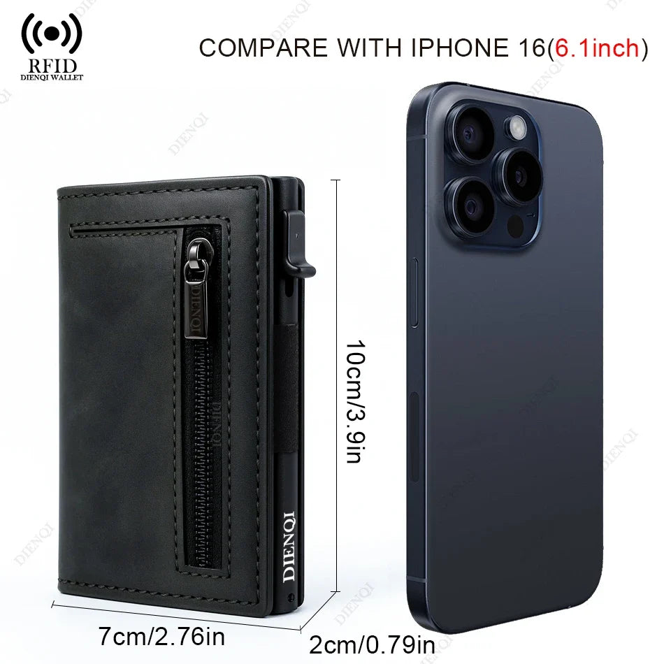RFID Blocking Wallet Pop Up Aluminum Card Holder for Men