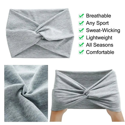 Twisted Extra Wide Turban Workout Headband for Women