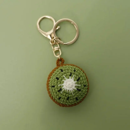 Cute Fruit Crochet Keychain Strawberry Cherry Bag Charm