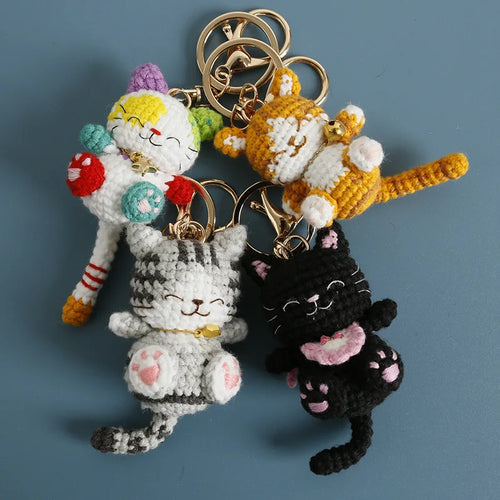 Small Cat Crochet Keychain Cute Kitten Bag Charm