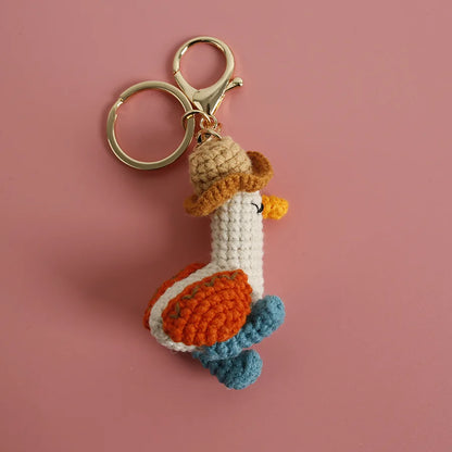 Funny Sheep Crochet Keychain Cute Animal Bag Charm