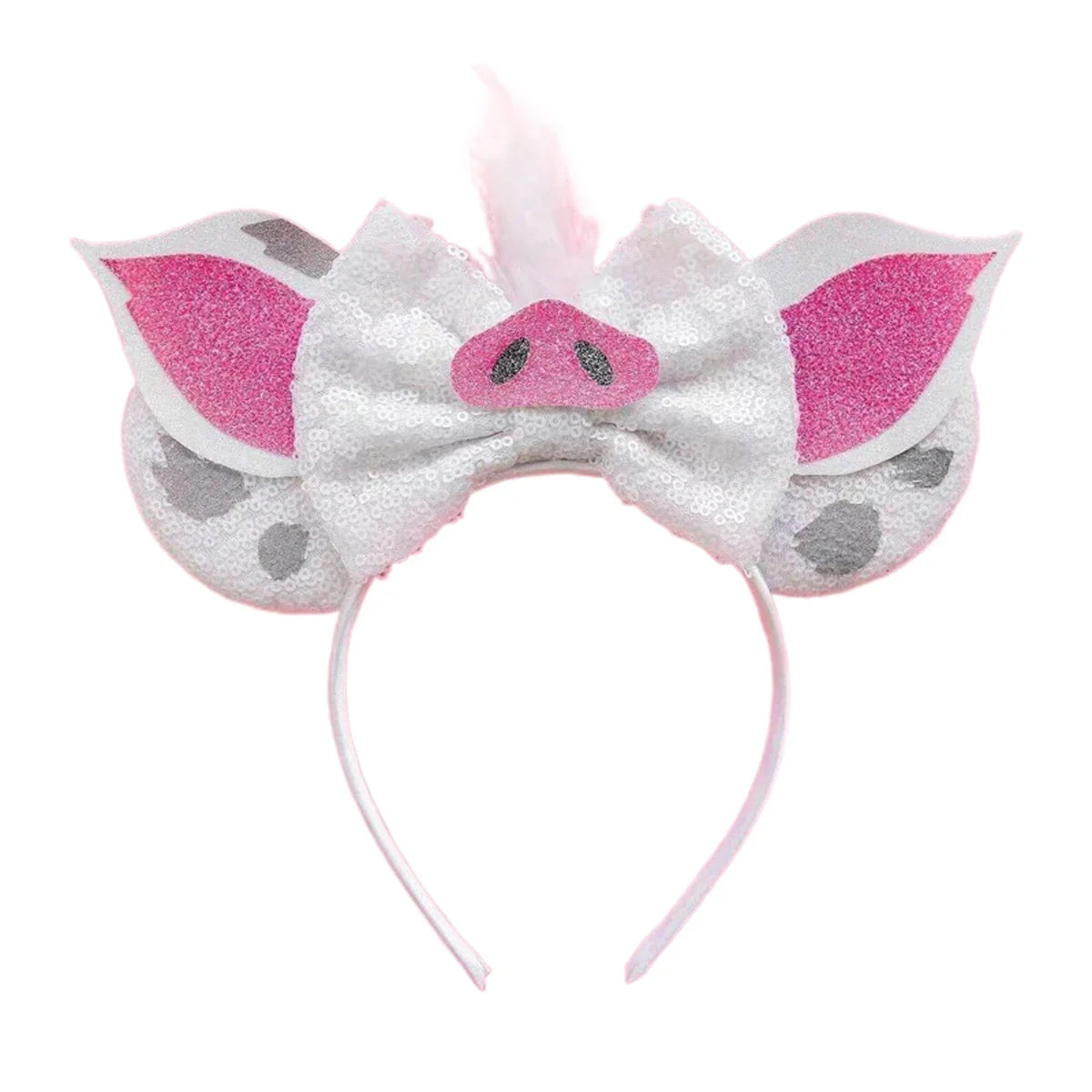 Mouse Ears Sequin Bow Cosplay Headband for Women & Adults