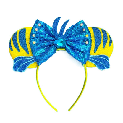Mouse Ears Sequin Bow Cosplay Headband for Women & Adults