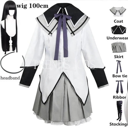 Akemi Homura Anime Cosplay Costume – Fighting Uniform Outfit