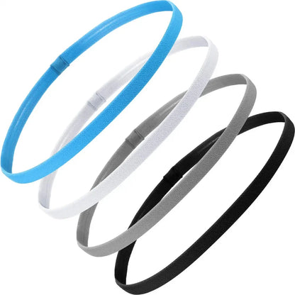 4PCS Thin Elastic Non-Slip Sports Headbands for Men & Women