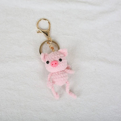 Mini Animal Crochet Keychain Cute Knitted Doll Keyring