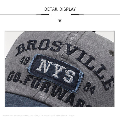 Washed Embroidered Baseball Cap with Curved Brim for Everyday Style